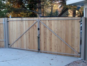 wooden gates metal hardware