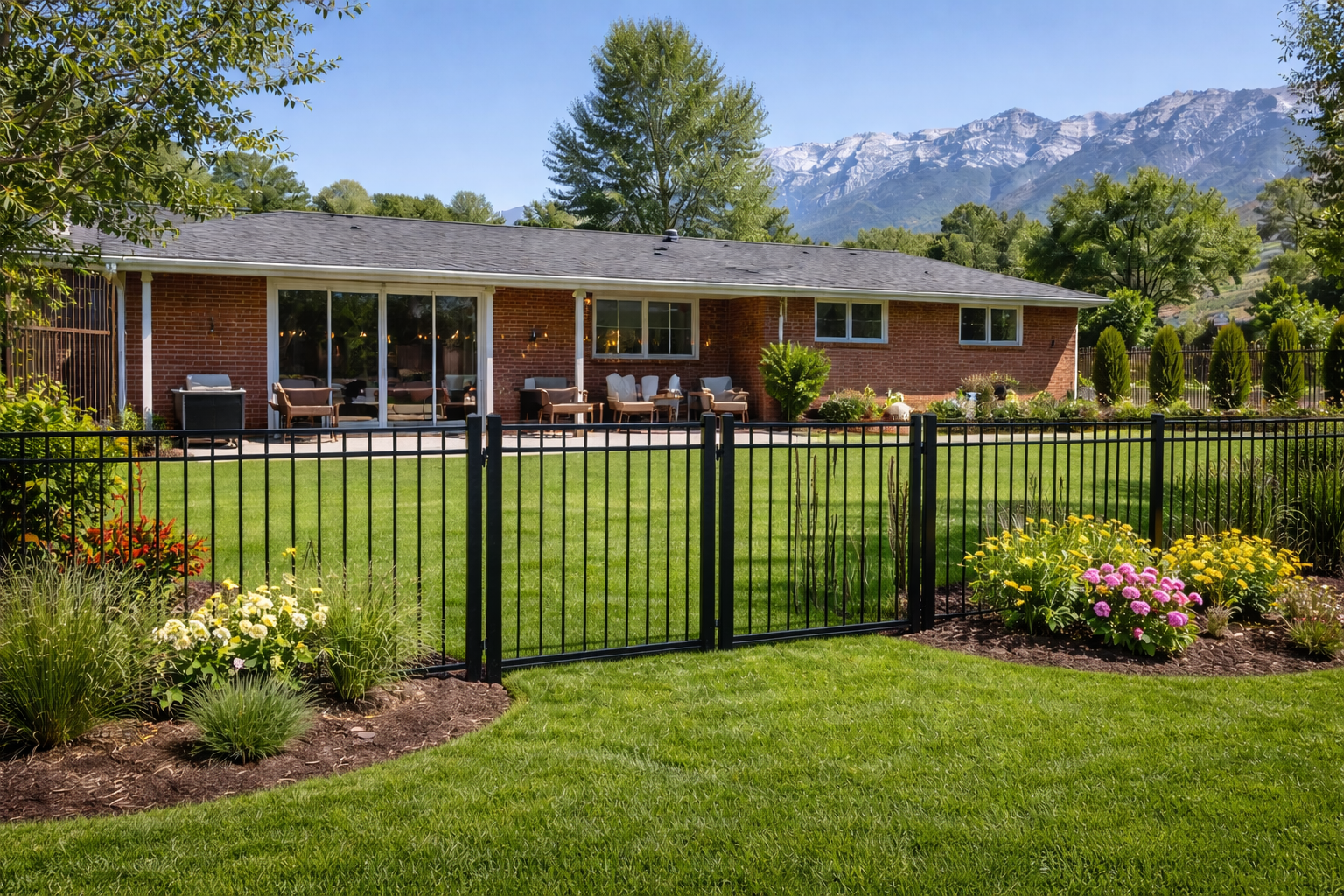 Backyard oasis with mountain views