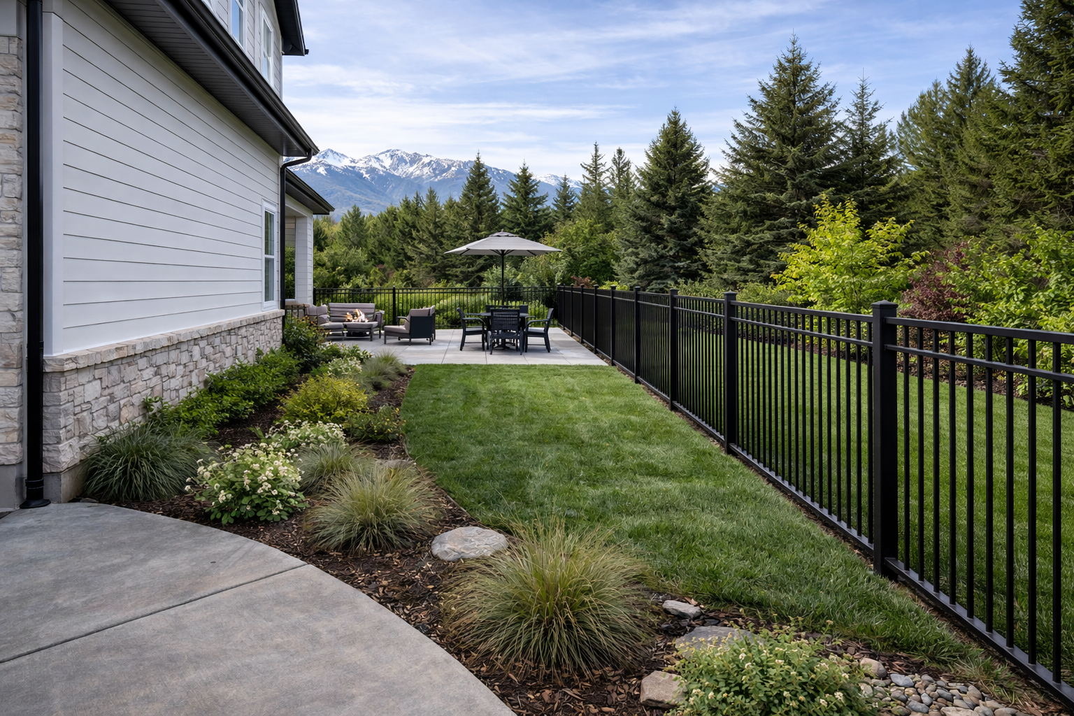 Backyard retreat with mountain views